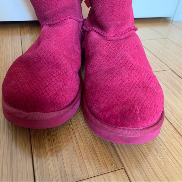 UGG Bailey Bow Boots Pink Snakeskin - Picture 11 of 12